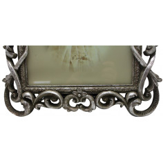 Portafoto da appoggio a cuore in resina finitura argento anticata L29,5xPR2xH39 cm 2