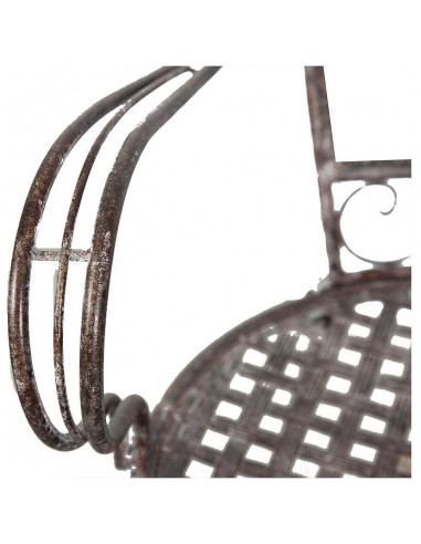 Sedia poltrona con braccioli in ferro battuto finitura ruggine anticata: foto particolare del bracciolo - Biscottini.it  Sedia poltrona con braccioli in ferro battuto finitura ruggine anticata: foto particolare del bracciolo - Biscottini.it