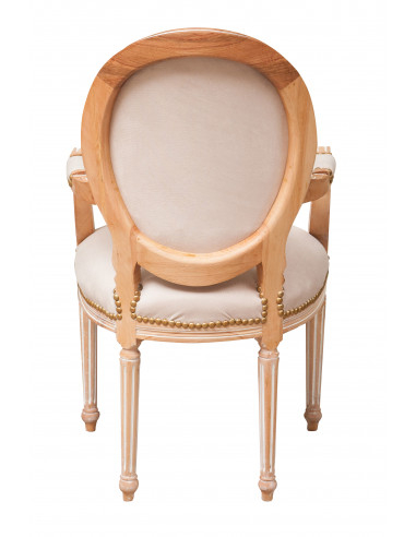 Poltrona francesa estilo Luís XVI em madeira maciça de faia Poltrona francesa estilo Luís XVI em madeira maciça de faia