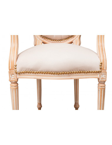 Poltrona francesa estilo Luís XVI em madeira maciça de faia Poltrona francesa estilo Luís XVI em madeira maciça de faia
