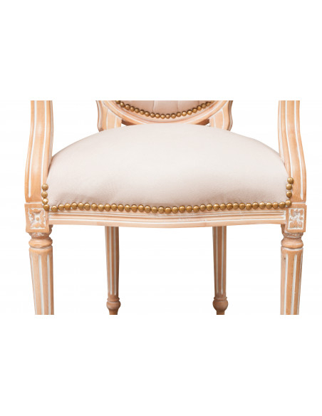 Poltrona francesa estilo Luís XVI em madeira maciça de faia