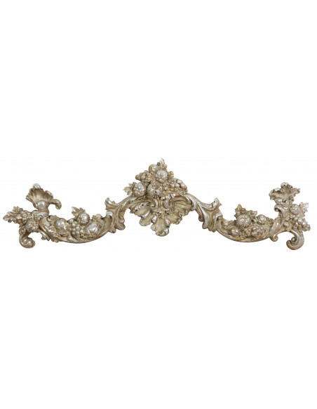 Fregio decorativo finitura argento anticato L42xPR3,5xH12 cm