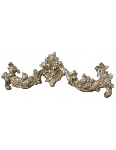 Fregio decorativo finitura argento anticato L42xPR3,5xH12 cm