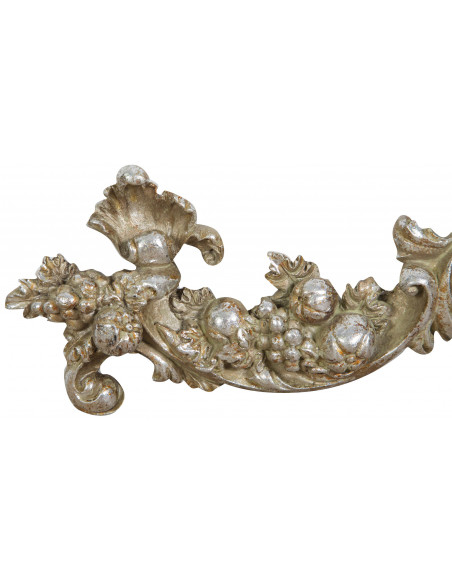 Fregio decorativo finitura argento anticato L42xPR3,5xH12 cm