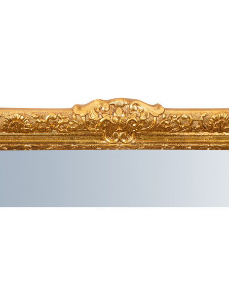 Specchiera da parete verticale/orizzontale in legno finitura foglia oro anticato Made in Italy L93xPR5,5xH107 cm - Biscottini.it