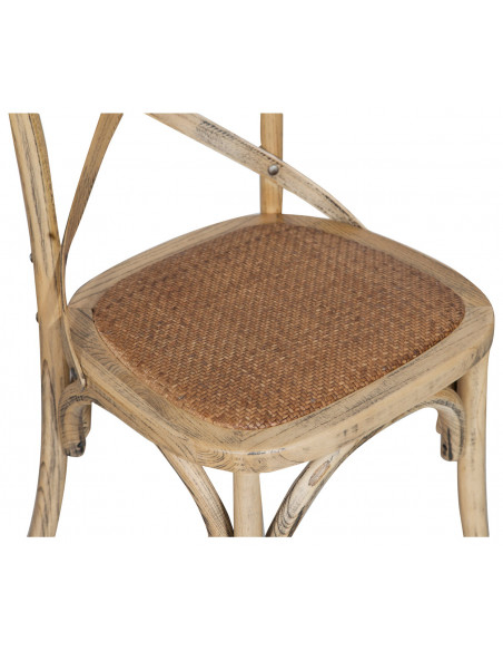 Sedia Thonet in massello di frassino e seduta rattan finitura rovere 46x42x86 cm