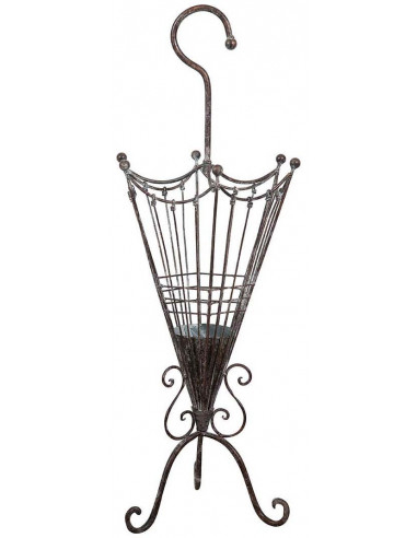 Portaombrelli in ferro battuto finitura ruggine anticata L32xPR32xH83 cm - Biscottini.it