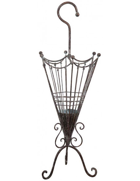 Portaombrelli in ferro battuto finitura ruggine anticata L32xPR32xH83 cm - Biscottini.it