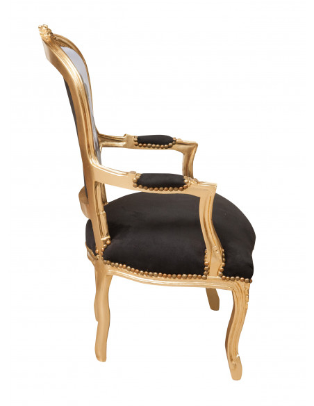 Poltrona stile francese Luigi XVI in legno massello di faggio L65XPR65XH98 cm