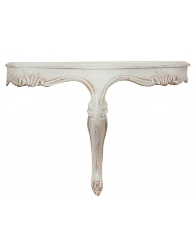 Mensola a muro in legno finitura bianco anticato Made in Italy L43xPR21xH32 cm - Biscottini.it