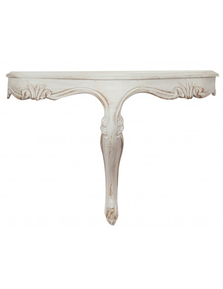 Mensola a muro in legno finitura bianco anticato Made in Italy L43xPR21xH32 cm - Biscottini.it