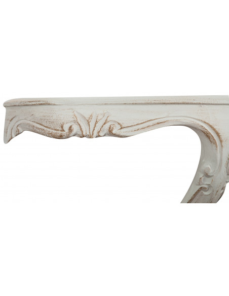 Mensola a muro in legno finitura bianco anticato Made in Italy L43xPR21xH32 cm - Biscottini.it
