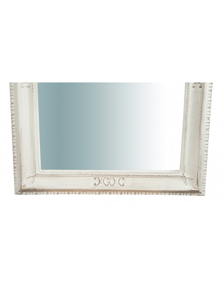 Specchiera da parete verticale/orizzontale in legno finitura bianco anticato made in italy L67XPR4,5XH87 cm