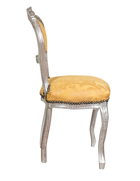 Sedia poltroncina stile francese Luigi XVI in legno massello di faggio L42XPR45XH90 cm