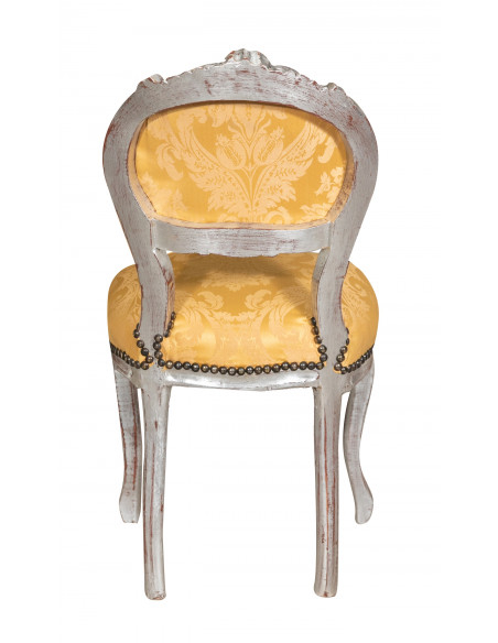 Sedia poltroncina stile francese Luigi XVI in legno massello di faggio L42XPR45XH90 cm