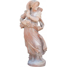 Estátua envelhecida, em terracota toscana C37xDP40xH142 cm