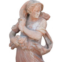 Statua invecchiata, in terracotta toscana L37xPR40xH142 cm 2
