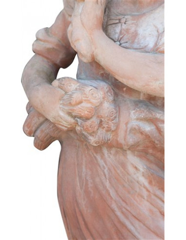 Statua invecchiata, in terracotta toscana L37xPR40xH142 cm Statua invecchiata, in terracotta toscana L37xPR40xH142 cm