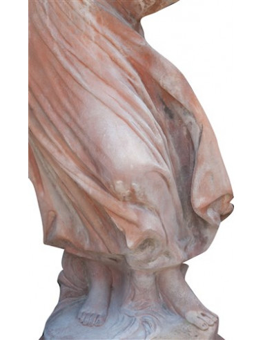 Statua invecchiata, in terracotta toscana L37xPR40xH142 cm Statua invecchiata, in terracotta toscana L37xPR40xH142 cm