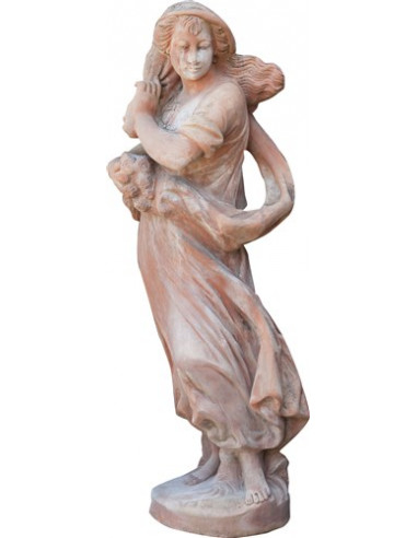 Statua invecchiata, in terracotta toscana L37xPR40xH142 cm Statua invecchiata, in terracotta toscana L37xPR40xH142 cm