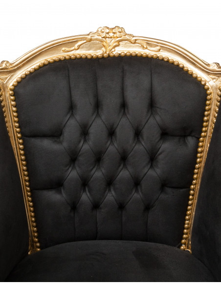 Poltrona de estilo francês Louis XVI em sólida Wood Wood L82XPR80XH94 CM