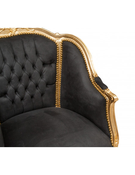 Poltrona stile francese Luigi XVI in legno massello di faggio L82XPR80XH94 cm