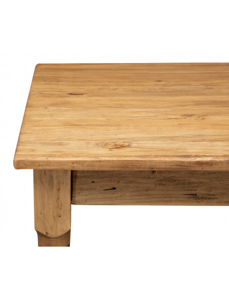 Tavolo fisso Country in legno massello di tiglio finitura naturale 80x80x78 cm. Made in Italy