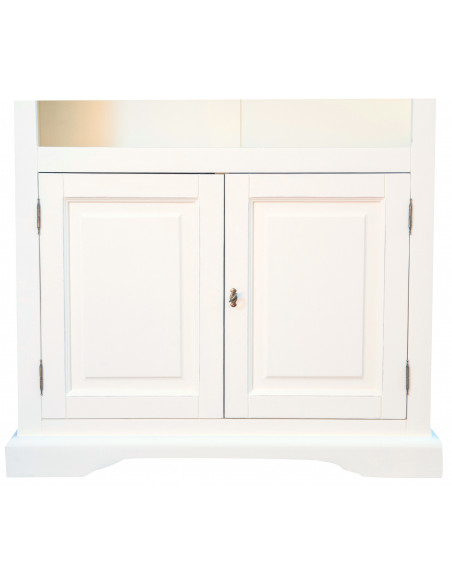 Libreria in legno massello di tiglio finitura bianca anticata 108x38x211 cm - Biscottini.it