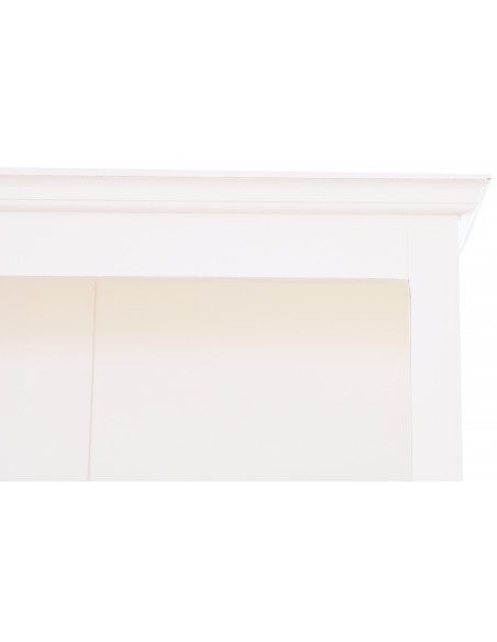 Libreria in legno massello di tiglio finitura bianca anticata 108x38x211 cm - Biscottini.it