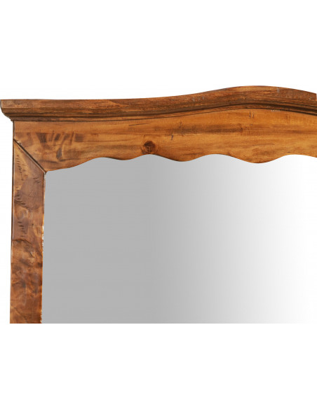 Specchiera a muro in legno massello di tiglio finitura noce 90x5x83 cm