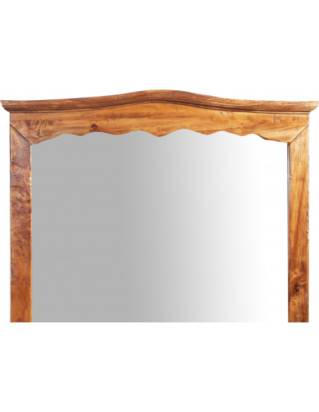 Specchiera a muro in legno massello di tiglio finitura noce 90x5x83 cm