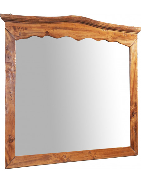 Specchiera a muro in legno massello di tiglio finitura noce 90x5x83 cm