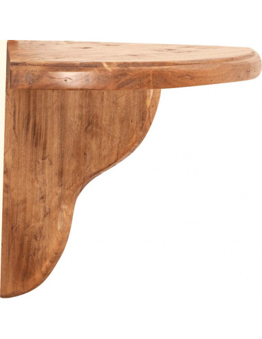 Mensola angolare da parete in legno massello d tiglio finitura naturale 22x22x120 cm