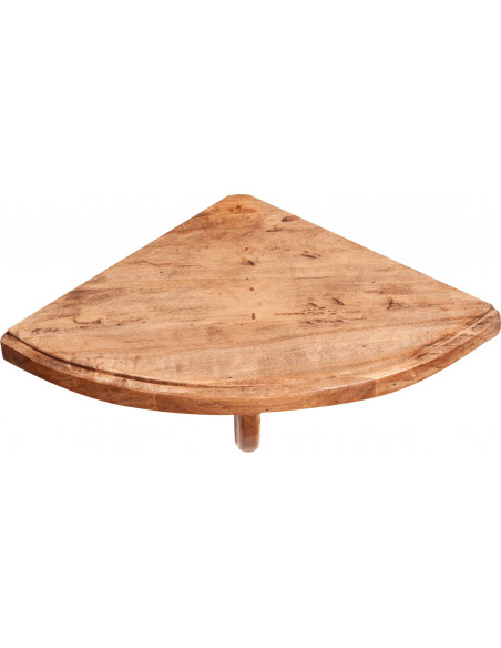 Mensola angolare da parete in legno massello d tiglio finitura naturale 22x22x120 cm