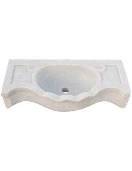 Lavandino in marmo bianco L70xPR33xH17 cm