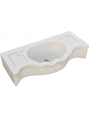 Lavandino in marmo bianco L70xPR33xH17 cm