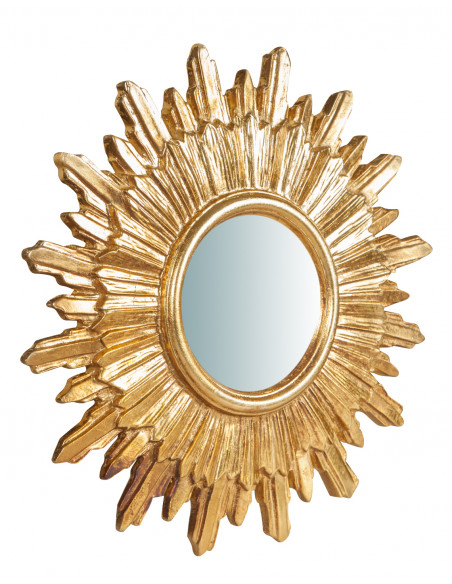 Specchiera da parete in legno finitura foglia oro anticato made in italy L52XPR4,5XH52 cm