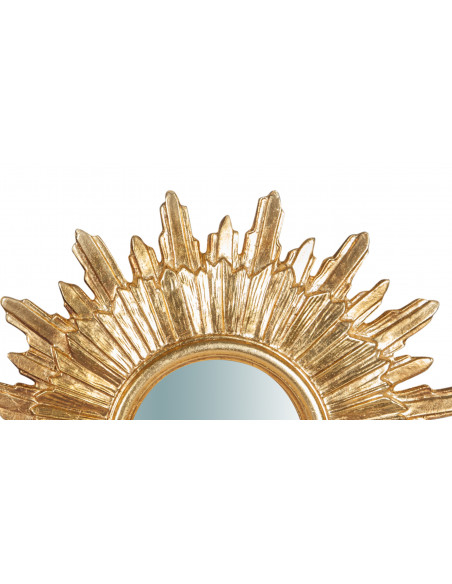 Specchiera da parete in legno finitura foglia oro anticato made in italy L52XPR4,5XH52 cm