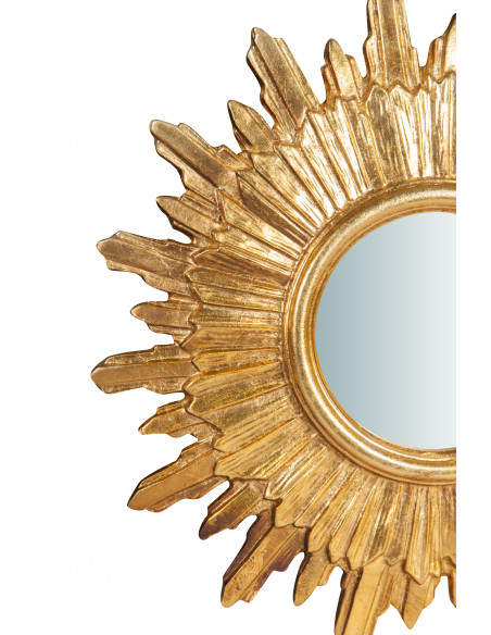 Specchiera da parete in legno finitura foglia oro anticato made in italy L52XPR4,5XH52 cm
