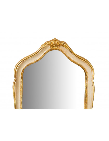 SPECCHIERA DA PARETE IN LEGNO FINITURA FOGLIA ORO E AVORIO  L33XPR3XH79 CM MADE IN ITALY
