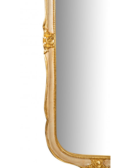 SPECCHIERA DA PARETE IN LEGNO FINITURA FOGLIA ORO E AVORIO  L33XPR3XH79 CM MADE IN ITALY