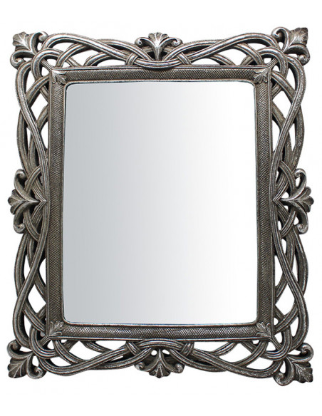 Specchiera verticale/orizzontale da appoggio e da appendere 31x2x36 cm finitura argento anticato