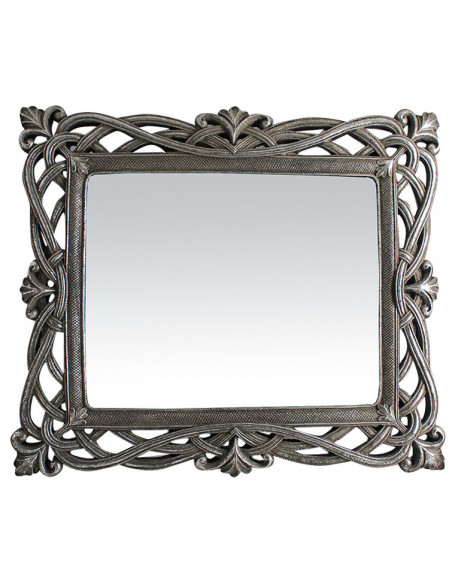 Specchiera verticale/orizzontale da appoggio e da appendere 31x2x36 cm finitura argento anticato