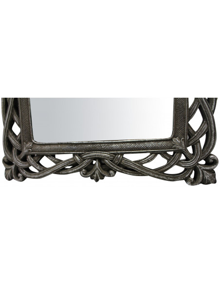 Specchiera verticale/orizzontale da appoggio e da appendere 31x2x36 cm finitura argento anticato