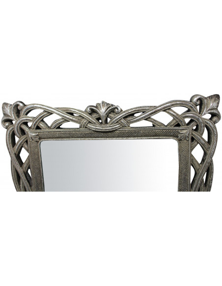 Specchiera verticale/orizzontale da appoggio e da appendere 31x2x36 cm finitura argento anticato