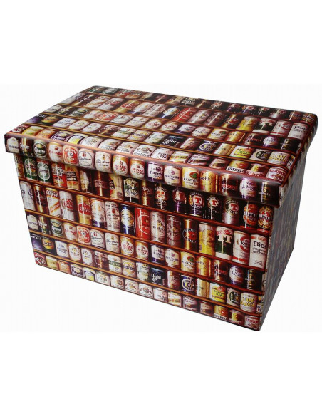 Pouf contenitore richiudibile in ecopelle 60x36x36 cm