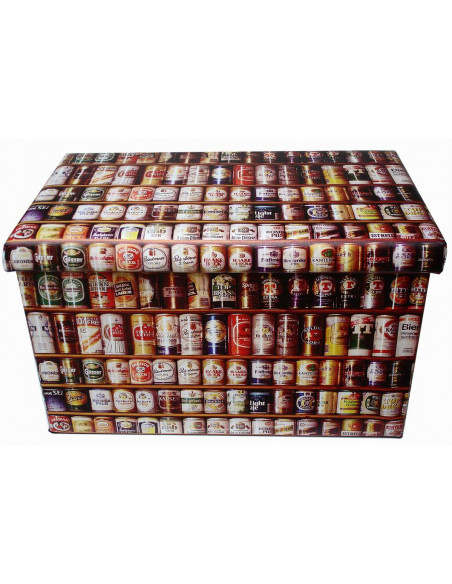 Pouf contenitore richiudibile in ecopelle 60x36x36 cm