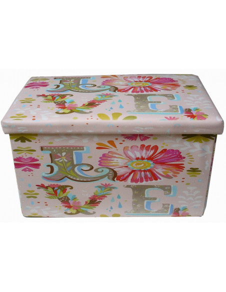 Pouf contenitore richiudibile in ecopelle 60x36x36 cm