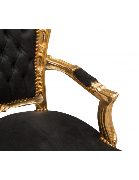 Poltrona stile francese Luigi XVI in legno massello di faggio L60XPR60XH107 cm