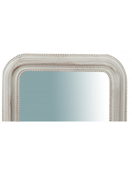 Specchiera da parete in legno finitura bianco anticato Made in Italy L43XPR3,5XH69 cm